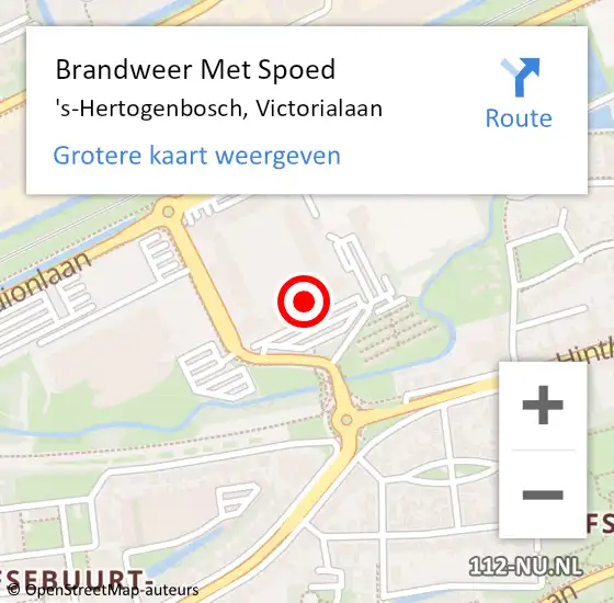 Locatie op kaart van de 112 melding: Brandweer Met Spoed Naar 's-Hertogenbosch, Victorialaan op 9 januari 2024 06:22
