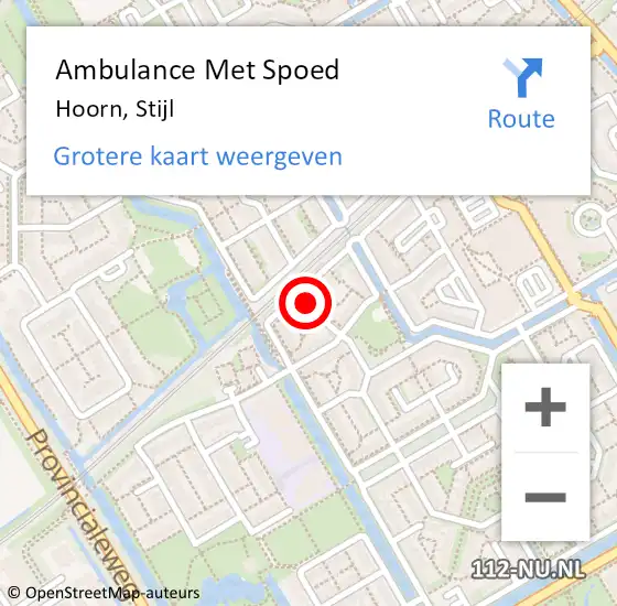 Locatie op kaart van de 112 melding: Ambulance Met Spoed Naar Hoorn, Stijl op 9 januari 2024 06:39