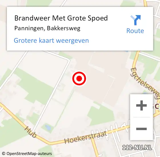 Locatie op kaart van de 112 melding: Brandweer Met Grote Spoed Naar Panningen, Bakkersweg op 9 januari 2024 07:21