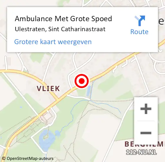 Locatie op kaart van de 112 melding: Ambulance Met Grote Spoed Naar Ulestraten, Sint Catharinastraat op 21 september 2014 13:43