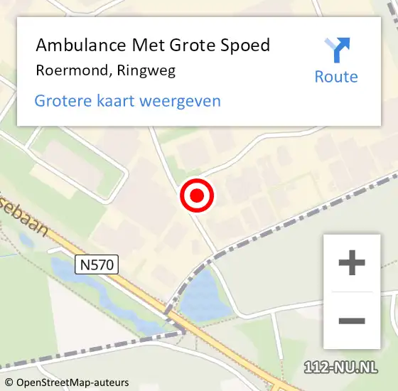 Locatie op kaart van de 112 melding: Ambulance Met Grote Spoed Naar Roermond, Ringweg op 9 januari 2024 07:39