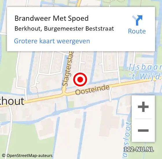 Locatie op kaart van de 112 melding: Brandweer Met Spoed Naar Berkhout, Burgemeester Beststraat op 9 januari 2024 08:48