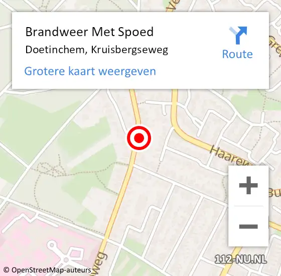 Locatie op kaart van de 112 melding: Brandweer Met Spoed Naar Doetinchem, Kruisbergseweg op 9 januari 2024 09:02