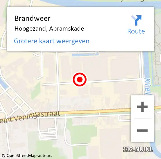 Locatie op kaart van de 112 melding: Brandweer Hoogezand, Abramskade op 9 januari 2024 09:09