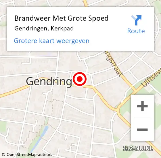 Locatie op kaart van de 112 melding: Brandweer Met Grote Spoed Naar Gendringen, Kerkpad op 9 januari 2024 09:12