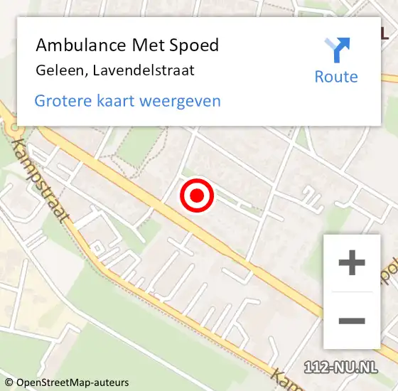 Locatie op kaart van de 112 melding: Ambulance Met Spoed Naar Geleen, Lavendelstraat op 21 september 2014 13:58