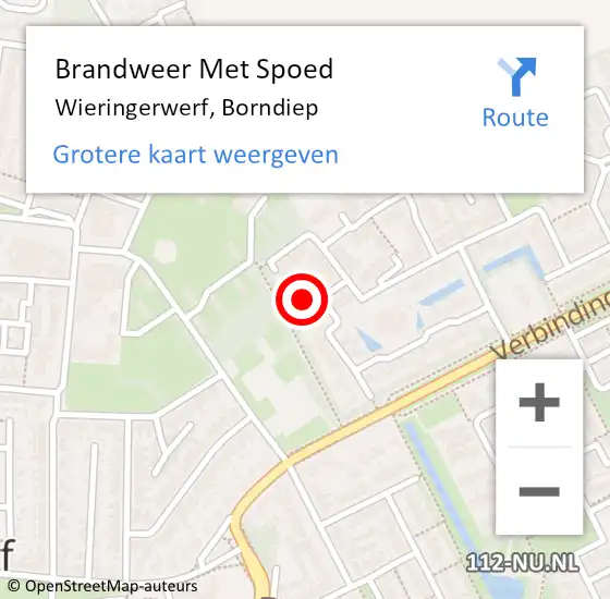 Locatie op kaart van de 112 melding: Brandweer Met Spoed Naar Wieringerwerf, Borndiep op 9 januari 2024 09:21