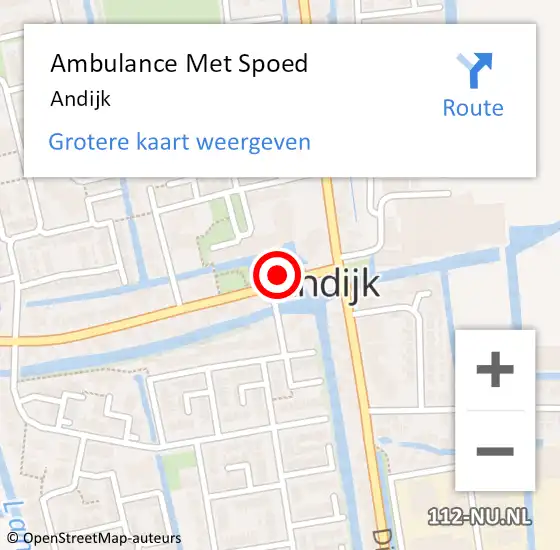 Locatie op kaart van de 112 melding: Ambulance Met Spoed Naar Andijk op 9 januari 2024 11:00