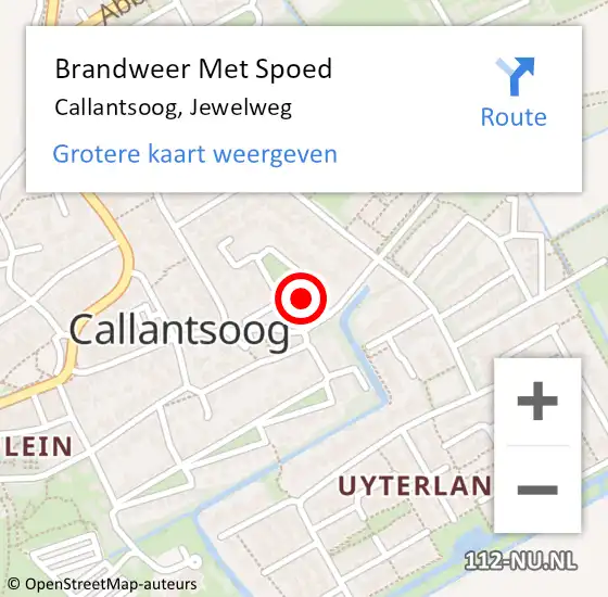 Locatie op kaart van de 112 melding: Brandweer Met Spoed Naar Callantsoog, Jewelweg op 9 januari 2024 11:01