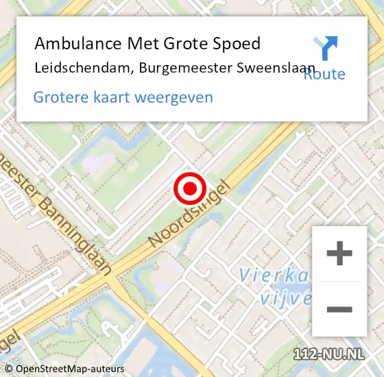 Locatie op kaart van de 112 melding: Ambulance Met Grote Spoed Naar Leidschendam, Burgemeester Sweenslaan op 9 januari 2024 11:03