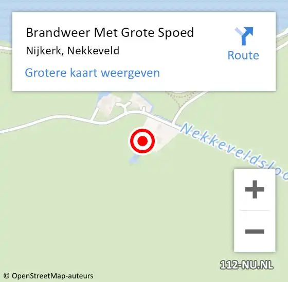 Locatie op kaart van de 112 melding: Brandweer Met Grote Spoed Naar Nijkerk, Nekkeveld op 9 januari 2024 11:06