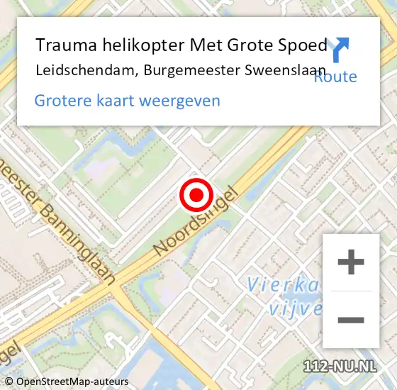 Locatie op kaart van de 112 melding: Trauma helikopter Met Grote Spoed Naar Leidschendam, Burgemeester Sweenslaan op 9 januari 2024 11:07