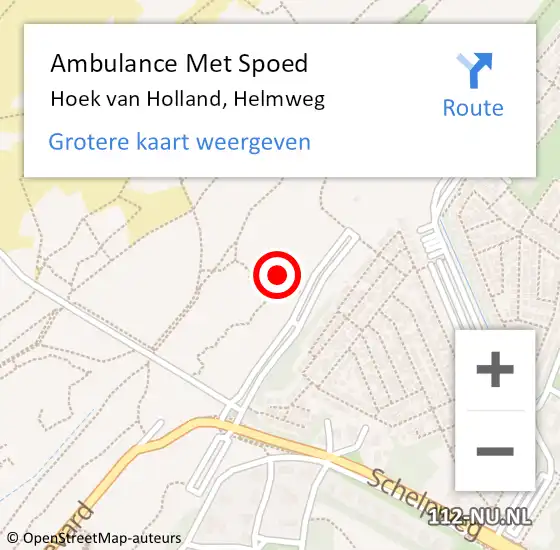 Locatie op kaart van de 112 melding: Ambulance Met Spoed Naar Hoek van Holland, Helmweg op 9 januari 2024 11:25