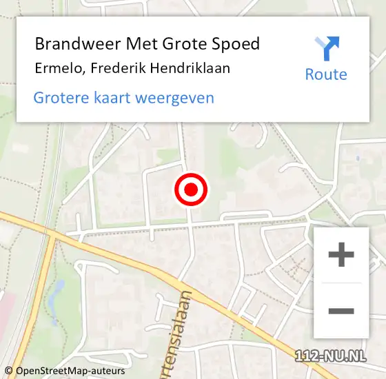 Locatie op kaart van de 112 melding: Brandweer Met Grote Spoed Naar Ermelo, Frederik Hendriklaan op 9 januari 2024 12:19