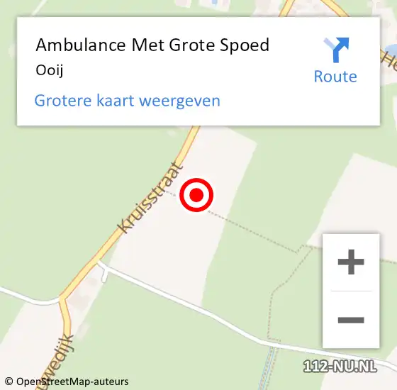 Locatie op kaart van de 112 melding: Ambulance Met Grote Spoed Naar Ooij op 9 januari 2024 12:56