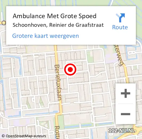 Locatie op kaart van de 112 melding: Ambulance Met Grote Spoed Naar Schoonhoven, Reinier de Graafstraat op 9 januari 2024 12:59