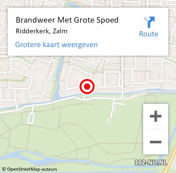 Locatie op kaart van de 112 melding: Brandweer Met Grote Spoed Naar Ridderkerk, Zalm op 9 januari 2024 13:04