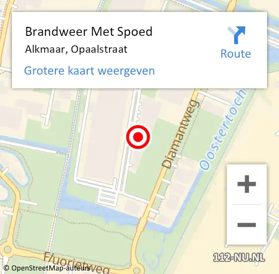 Locatie op kaart van de 112 melding: Brandweer Met Spoed Naar Alkmaar, Opaalstraat op 9 januari 2024 13:21