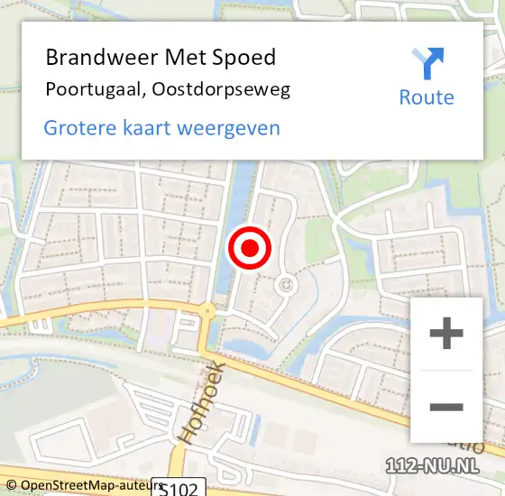 Locatie op kaart van de 112 melding: Brandweer Met Spoed Naar Poortugaal, Oostdorpseweg op 9 januari 2024 17:31