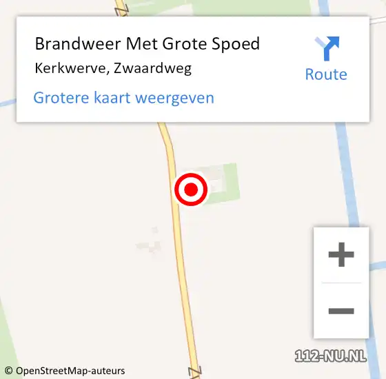 Locatie op kaart van de 112 melding: Brandweer Met Grote Spoed Naar Kerkwerve, Zwaardweg op 9 januari 2024 18:07