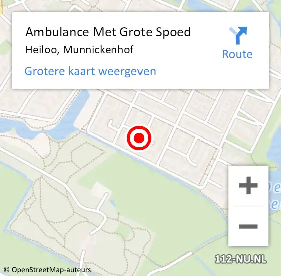 Locatie op kaart van de 112 melding: Ambulance Met Grote Spoed Naar Heiloo, Munnickenhof op 9 januari 2024 18:12