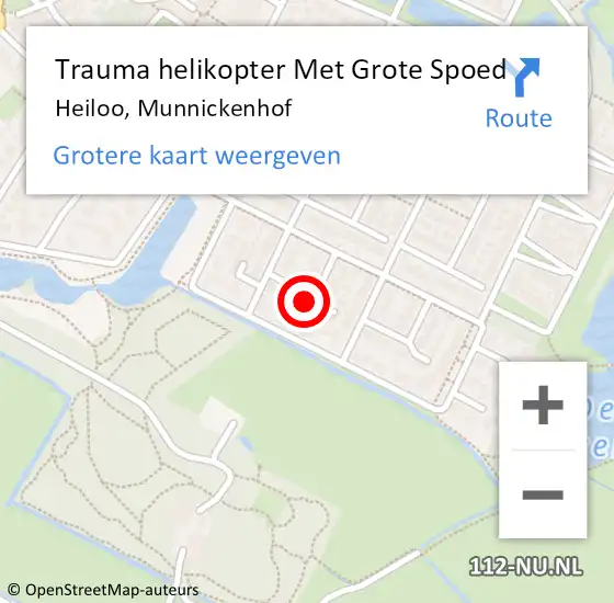 Locatie op kaart van de 112 melding: Trauma helikopter Met Grote Spoed Naar Heiloo, Munnickenhof op 9 januari 2024 18:12