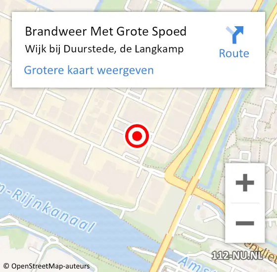 Locatie op kaart van de 112 melding: Brandweer Met Grote Spoed Naar Wijk bij Duurstede, de Langkamp op 9 januari 2024 19:46