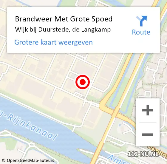 Locatie op kaart van de 112 melding: Brandweer Met Grote Spoed Naar Wijk bij Duurstede, de Langkamp op 9 januari 2024 20:00