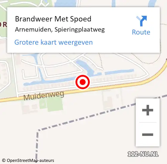 Locatie op kaart van de 112 melding: Brandweer Met Spoed Naar Arnemuiden, Spieringplaatweg op 9 januari 2024 20:29