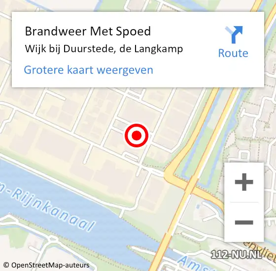 Locatie op kaart van de 112 melding: Brandweer Met Spoed Naar Wijk bij Duurstede, de Langkamp op 9 januari 2024 20:50