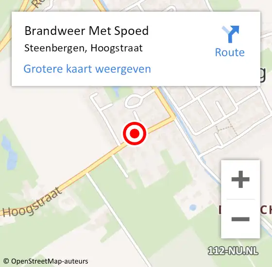 Locatie op kaart van de 112 melding: Brandweer Met Spoed Naar Steenbergen, Hoogstraat op 9 januari 2024 21:05