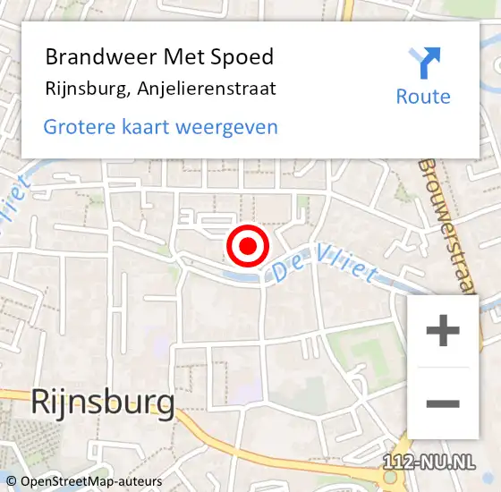 Locatie op kaart van de 112 melding: Brandweer Met Spoed Naar Rijnsburg, Anjelierenstraat op 9 januari 2024 22:42