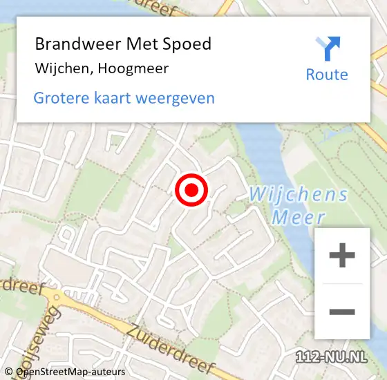 Locatie op kaart van de 112 melding: Brandweer Met Spoed Naar Wijchen, Hoogmeer op 9 januari 2024 22:53