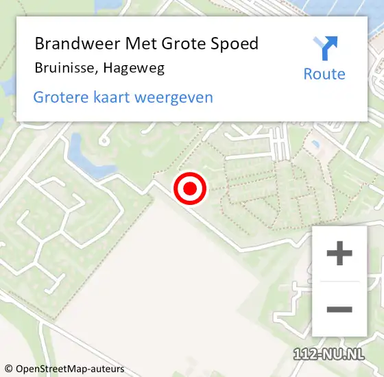 Locatie op kaart van de 112 melding: Brandweer Met Grote Spoed Naar Bruinisse, Hageweg op 9 januari 2024 23:09