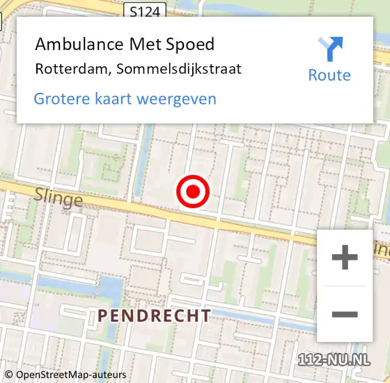 Locatie op kaart van de 112 melding: Ambulance Met Spoed Naar Rotterdam, Sommelsdijkstraat op 9 januari 2024 23:42