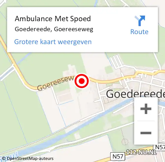 Locatie op kaart van de 112 melding: Ambulance Met Spoed Naar Goedereede, Goereeseweg op 9 januari 2024 23:52