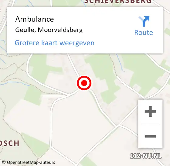 Locatie op kaart van de 112 melding: Ambulance Geulle, Moorveldsberg op 21 september 2014 15:44