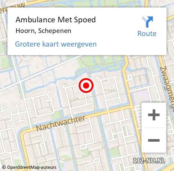 Locatie op kaart van de 112 melding: Ambulance Met Spoed Naar Hoorn, Schepenen op 10 januari 2024 05:38