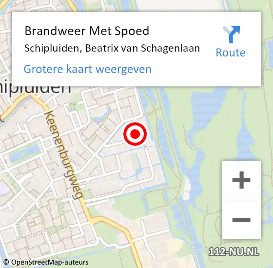 Locatie op kaart van de 112 melding: Brandweer Met Spoed Naar Schipluiden, Beatrix van Schagenlaan op 10 januari 2024 08:15