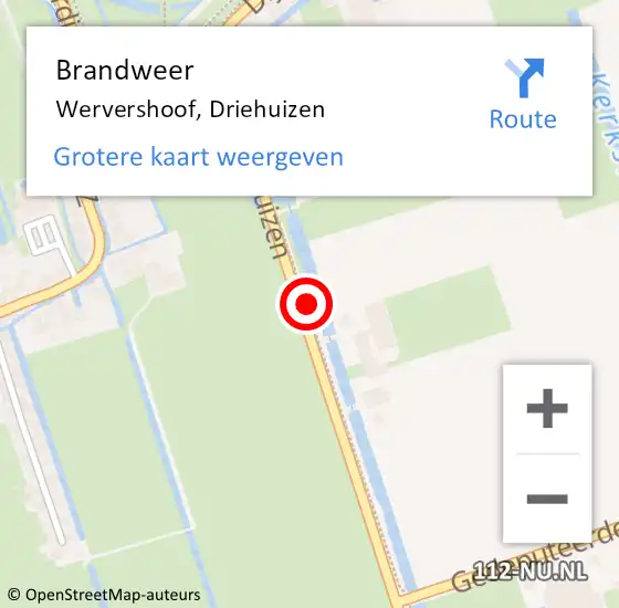 Locatie op kaart van de 112 melding: Brandweer Wervershoof, Driehuizen op 10 januari 2024 08:45