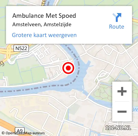 Locatie op kaart van de 112 melding: Ambulance Met Spoed Naar Amstelveen, Amstelzijde op 10 januari 2024 09:26