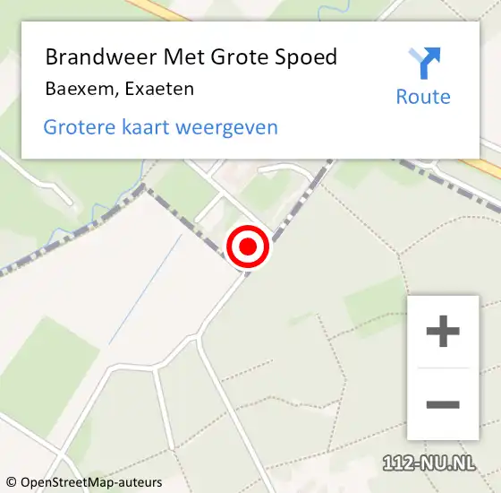 Locatie op kaart van de 112 melding: Brandweer Met Grote Spoed Naar Baexem, Exaeten op 10 januari 2024 09:47