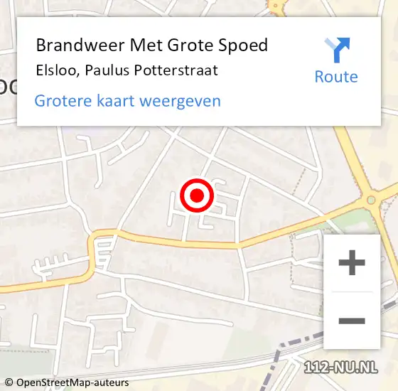 Locatie op kaart van de 112 melding: Brandweer Met Grote Spoed Naar Elsloo, Paulus Potterstraat op 10 januari 2024 10:30