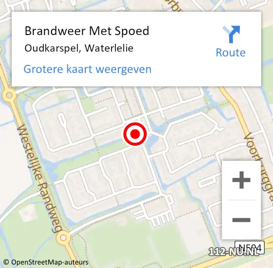 Locatie op kaart van de 112 melding: Brandweer Met Spoed Naar Oudkarspel, Waterlelie op 10 januari 2024 11:49