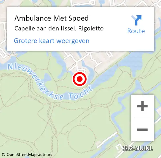 Locatie op kaart van de 112 melding: Ambulance Met Spoed Naar Capelle aan den IJssel, Rigoletto op 10 januari 2024 11:52