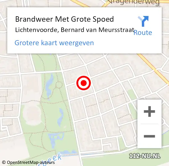 Locatie op kaart van de 112 melding: Brandweer Met Grote Spoed Naar Lichtenvoorde, Bernard van Meursstraat op 10 januari 2024 12:33