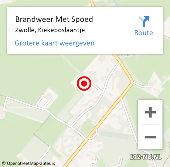 Locatie op kaart van de 112 melding: Brandweer Met Spoed Naar Zwolle, Kiekeboslaantje op 10 januari 2024 12:42