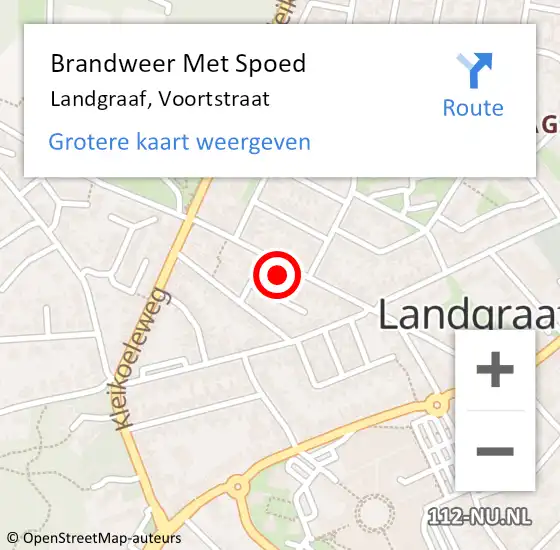 Locatie op kaart van de 112 melding: Brandweer Met Spoed Naar Landgraaf, Voortstraat op 10 januari 2024 13:24