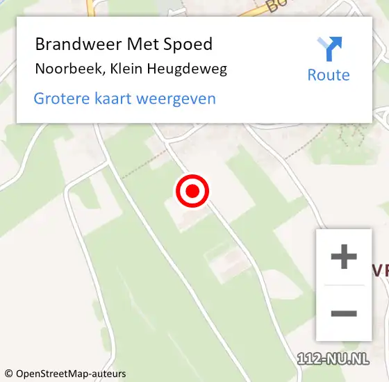 Locatie op kaart van de 112 melding: Brandweer Met Spoed Naar Noorbeek, Klein Heugdeweg op 10 januari 2024 14:18