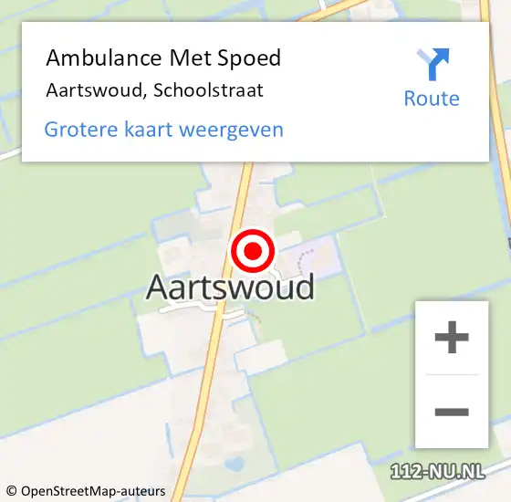 Locatie op kaart van de 112 melding: Ambulance Met Spoed Naar Aartswoud, Schoolstraat op 21 september 2014 17:31